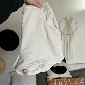 Cream colored denim shorts